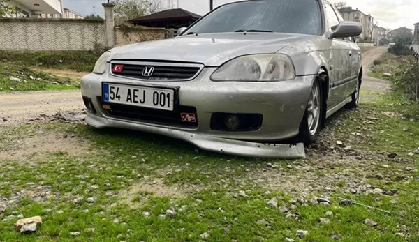 Sokak köpekleri otomobile zarar verdi