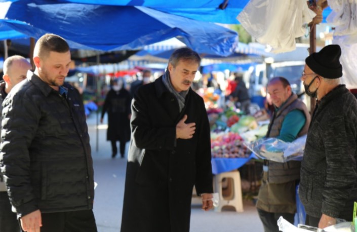 Alemdar ve Erken pazar esnafını ziyaret etti