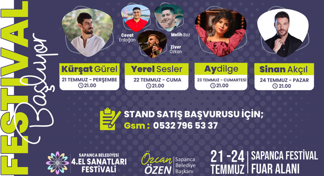 Sapanca El Sanatları Festivalinde 4 Gün Konser
